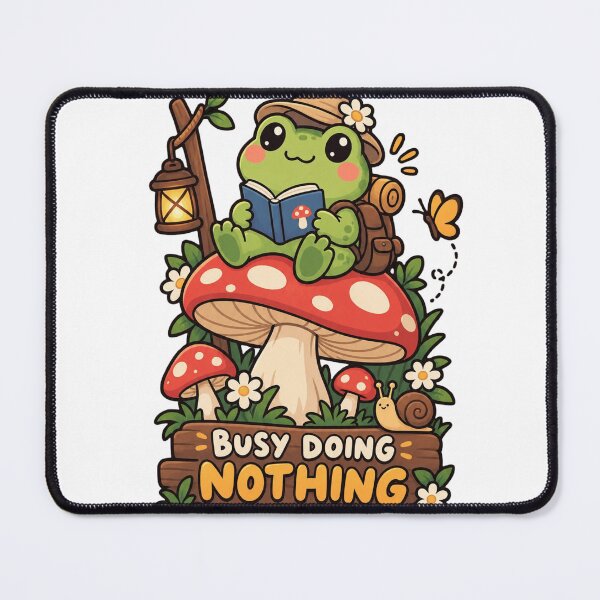Item preview, Cute Frog Reading Book on Mushroom Busy Doing Nothing designed and sold by Herodestroyer.