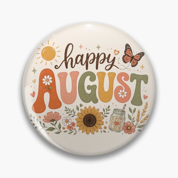 Item preview, Happy August Retro Groovy Sunflower Boho Summer Welcome August designed and sold by Yellowriversss.