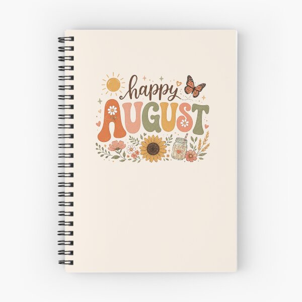 Item preview, Happy August Retro Groovy Sunflower Boho Summer Welcome August designed and sold by Yellowriversss.