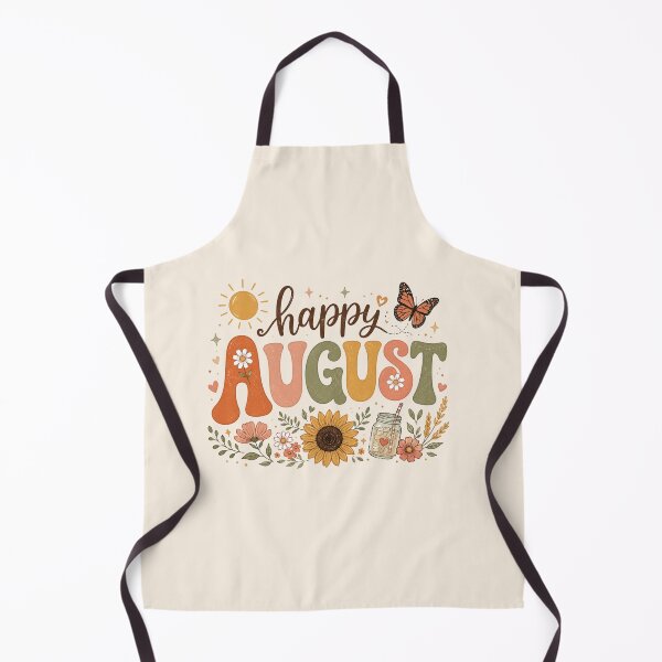 Item preview, Happy August Retro Groovy Sunflower Boho Summer Welcome August designed and sold by Yellowriversss.
