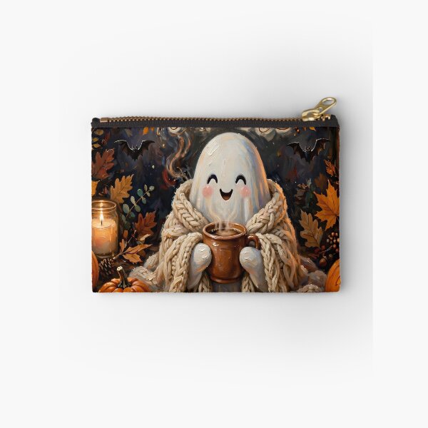 Item preview, Cozy Ghost Halloween Coffee – Spooky Autumn Book Lover Art designed and sold by cr6zym1nd.