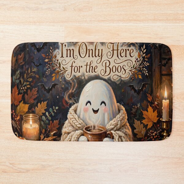 Item preview, Cozy Ghost Halloween Coffee – Spooky Autumn Book Lover Art designed and sold by cr6zym1nd.