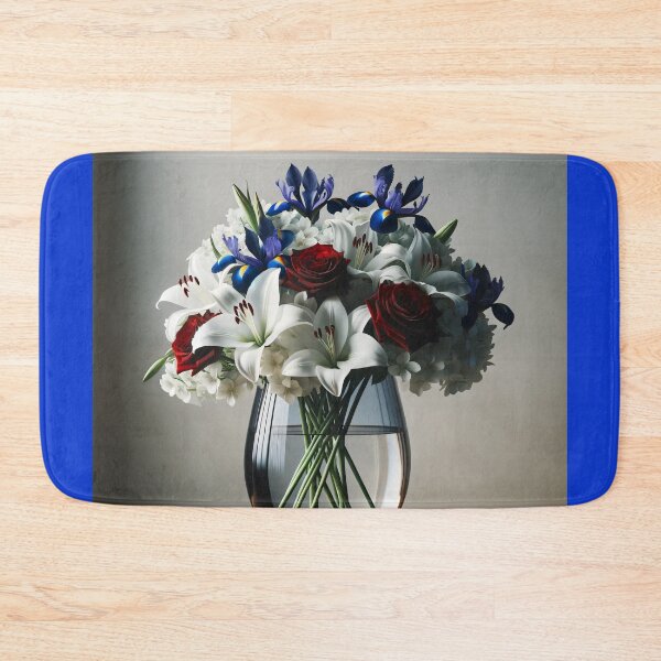 Item preview, White Lilies and Red Roses Floral Bouquet designed and sold by NarjaShop.