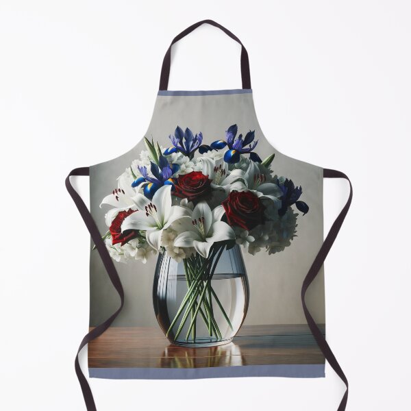Item preview, White Lilies and Red Roses Floral Bouquet designed and sold by NarjaShop.