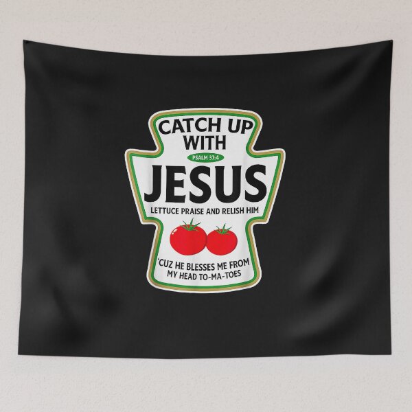 Item preview, Catch Up with Jesus Funny Christian Ketchup Pun Food designed and sold by FrankIsabel.