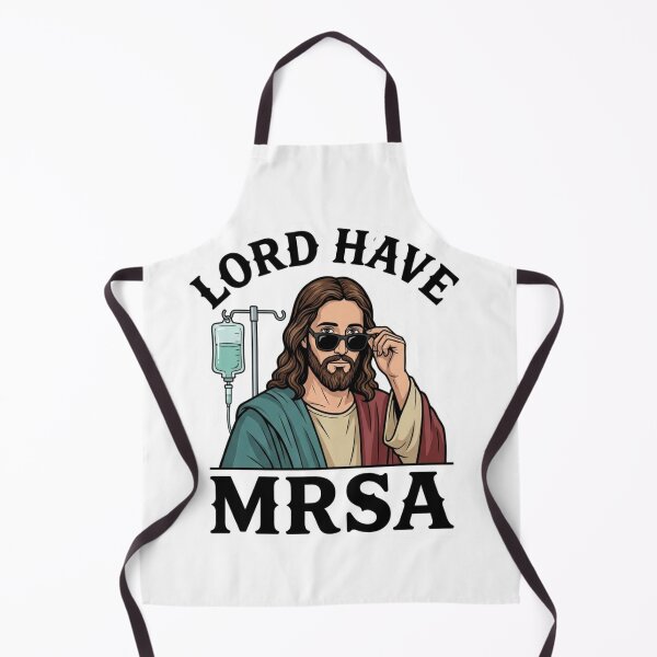 Item preview, Lord Have MRSA Funny Jesus IV Drip Nursing & Medical Microbiology Humor designed and sold by raedattia.