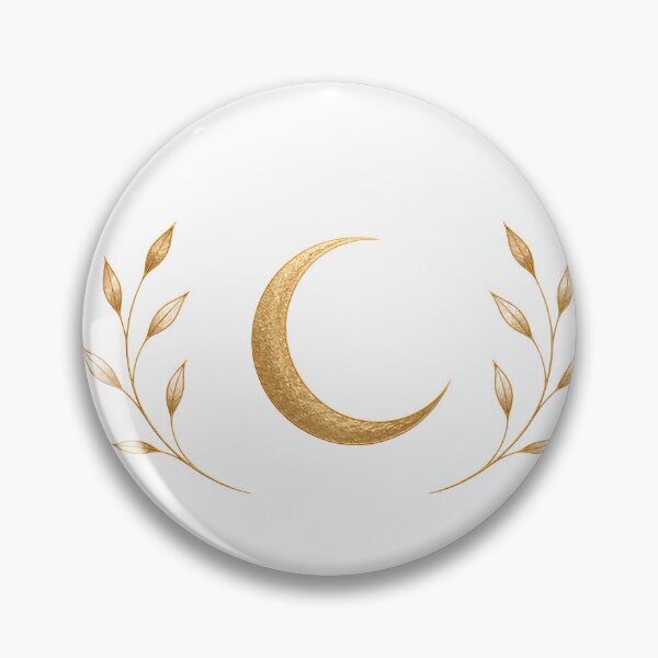 Item preview, Moon & Leaves | Golden Crescent Botanical Design designed and sold by CalmMandala.