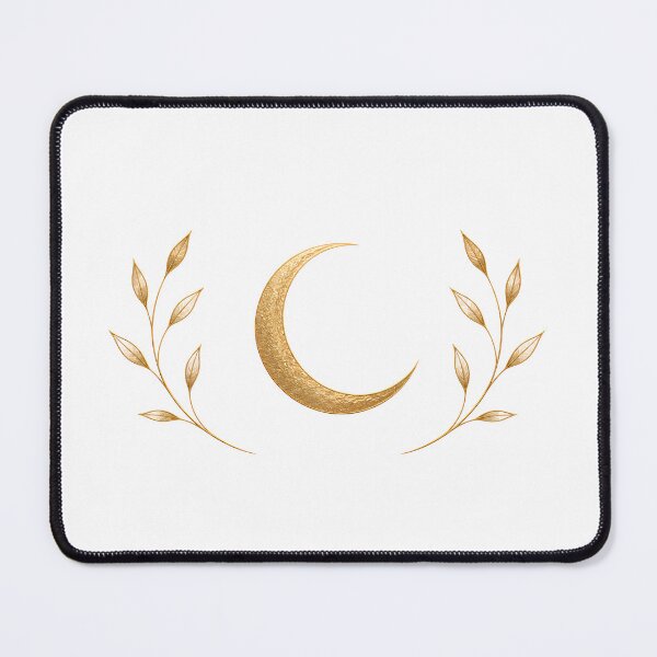 Item preview, Moon & Leaves | Golden Crescent Botanical Design designed and sold by CalmMandala.