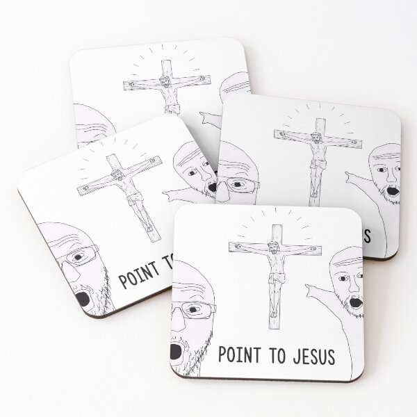 Item preview, Pointing to Jesus - Wojak meme designed and sold by Jack_Hammer.