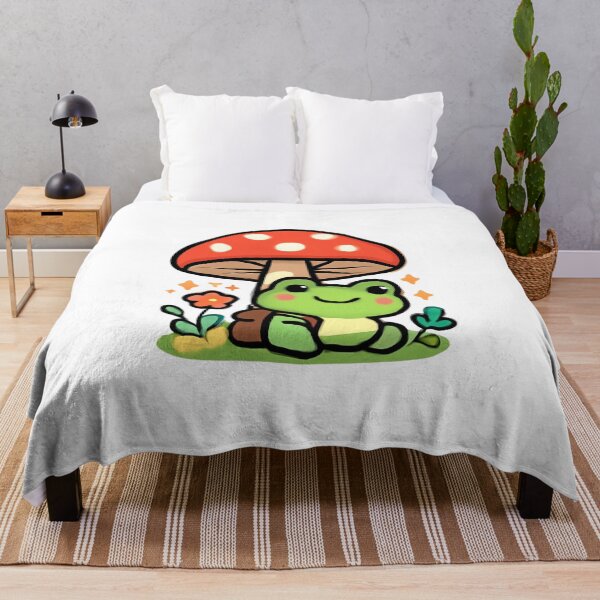 Item preview, Cute Kawaii Frog Mushroom Explorer – Whimsical Woodland Adventure designed and sold by FreshSticker co..