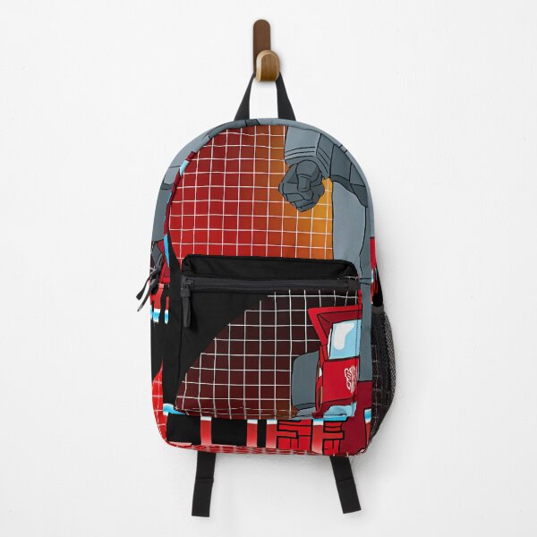 Item preview, Red Robot Warrior Standing Against Circular Grid Backdrop designed and sold by khampol.