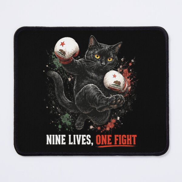 Item preview, Onyx Cat Boxer California Republic Flag Fight designed and sold by markymaarty.