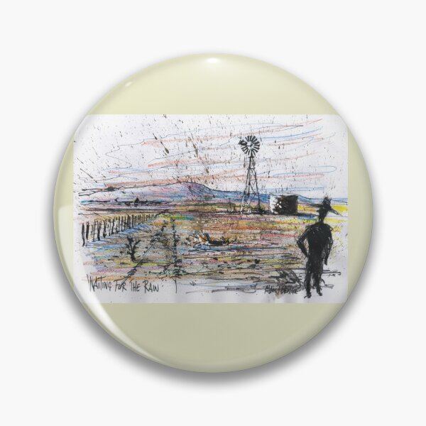 Item preview, Lonely windmill in Aussie outback painting   designed and sold by Al Benge - NZ & Australian Art.