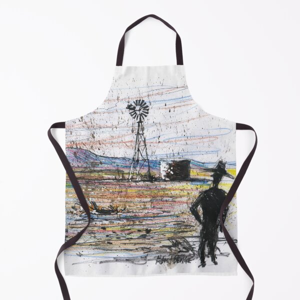 Item preview, Lonely windmill in Aussie outback painting designed and sold by Al Benge - NZ & Australian Art.