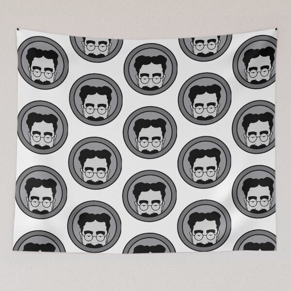 Item preview, Minimalist Vector Portrait Of Man With Glasses And Mustache In Circle designed and sold by RazaLondonn.