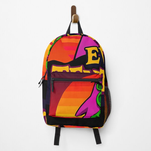 Item preview, Purple Monster Silhouette Over Striped Sunset Background designed and sold by khampol.