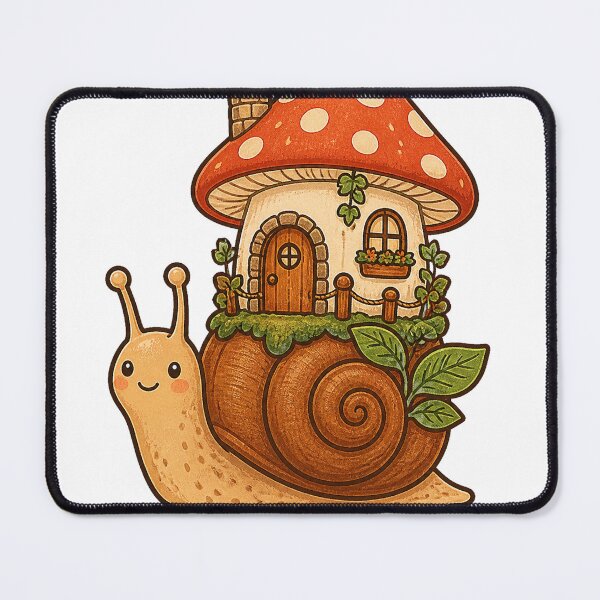 Item preview, Cozy Mushroom Cottage Snail designed and sold by LuckyStore4.