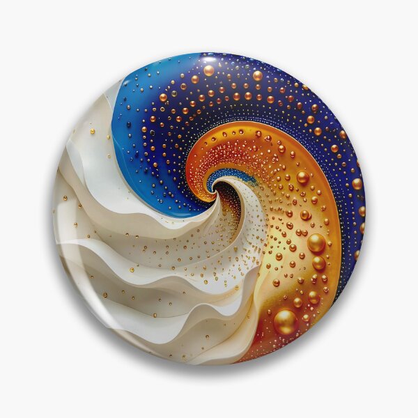 Item preview, Colorful Geometric Spiral Design in Blue and Gold designed and sold by Vicky Brago-Mitchell®.