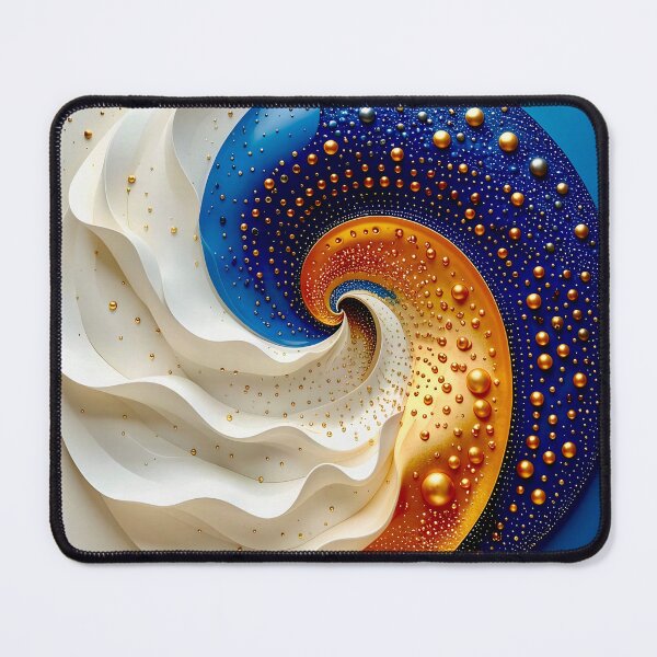 Item preview, Colorful Geometric Spiral Design in Blue and Gold designed and sold by Vicky Brago-Mitchell®.