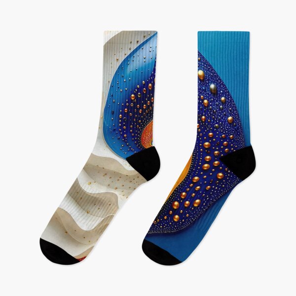 Item preview, Colorful Geometric Spiral Design in Blue and Gold designed and sold by Vicky Brago-Mitchell®.