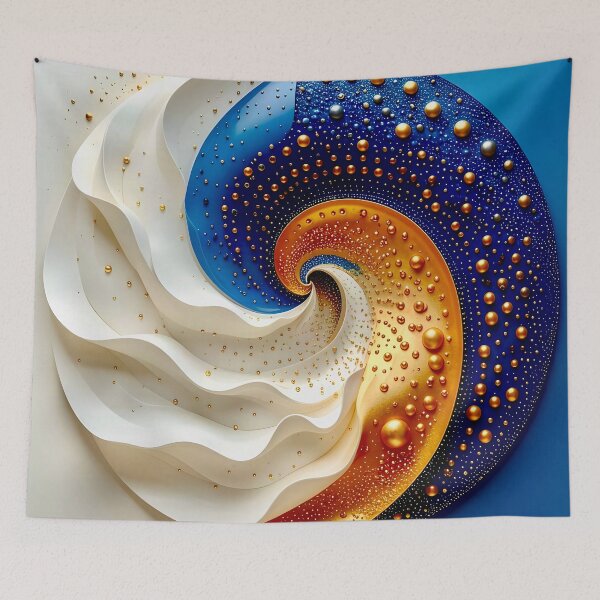 Item preview, Colorful Geometric Spiral Design in Blue and Gold designed and sold by Vicky Brago-Mitchell®.