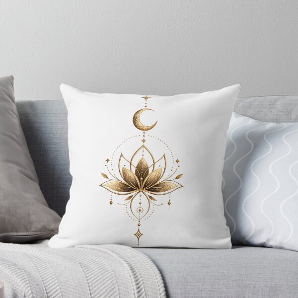 Item preview, Sacred Bloom | Golden Lotus & Crescent Moon designed and sold by CalmMandala.