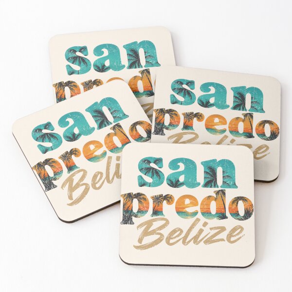 Item preview, San Pedro Belize Retro Tropical Beach Sunset Palm Tree Vacation Souvenir designed and sold by Yellowriversss.