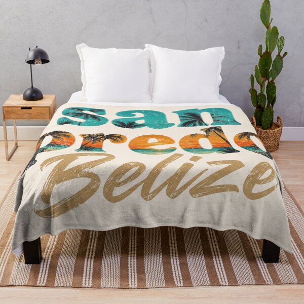 Item preview, San Pedro Belize Retro Tropical Beach Sunset Palm Tree Vacation Souvenir designed and sold by Yellowriversss.