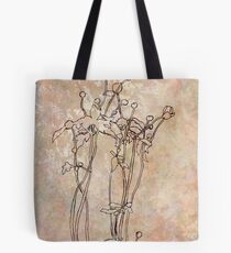 Flowers on Wallpaper Tote Bag