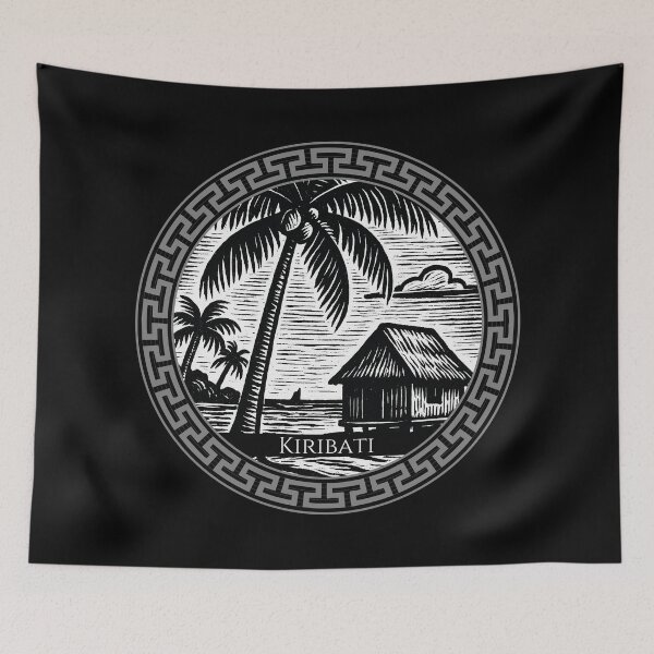 Item preview, Kiribati Vintage Woodcut Art designed and sold by Thistle-TShop.
