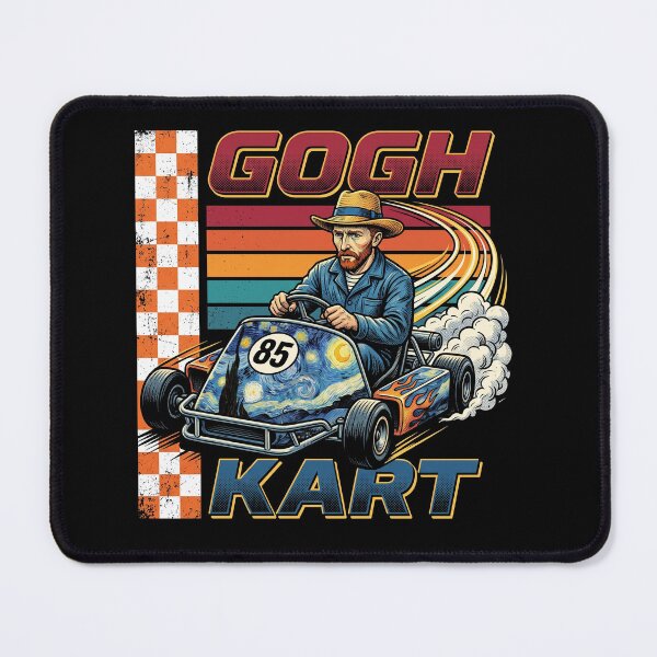Item preview, Gogh Kart Starry Night Racing Retro Art Mashup designed and sold by AdyKurniawan.
