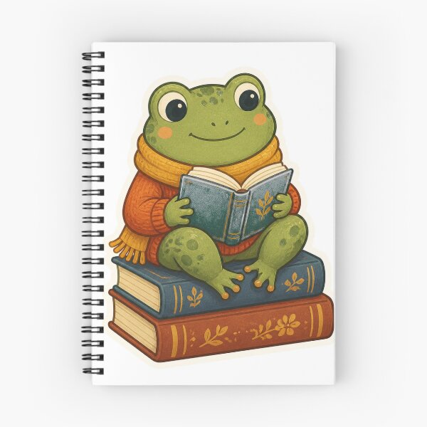 Item preview, Cozy Bookish Frog designed and sold by LuckyStore4.