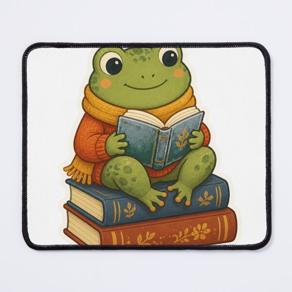 Item preview, Cozy Bookish Frog designed and sold by LuckyStore4.
