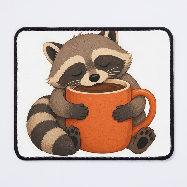 Item preview, Sleepy Coffee Raccoon designed and sold by LuckyStore4.