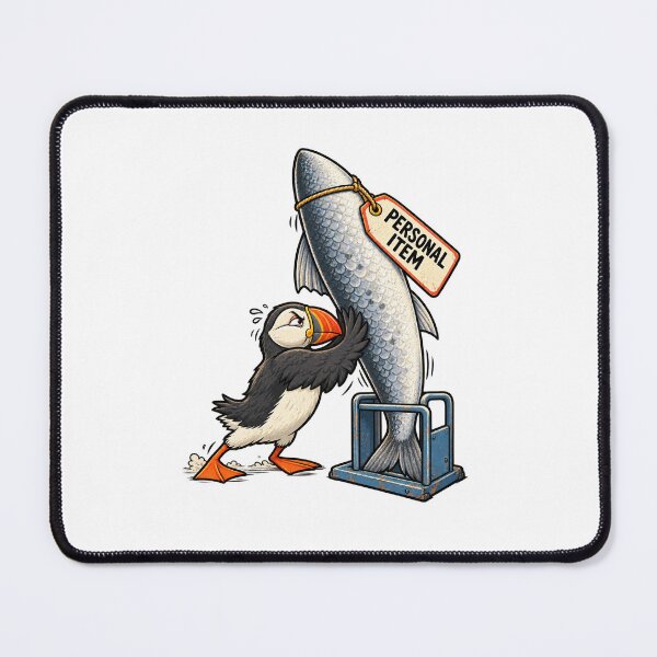 Item preview, Funny Puffin Personal Item Fish Airport Bird Humor designed and sold by Concrete Coffee Studio.