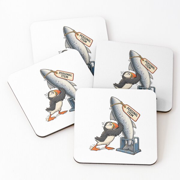 Item preview, Funny Puffin Personal Item Fish Airport Bird Humor designed and sold by Concrete Coffee Studio.