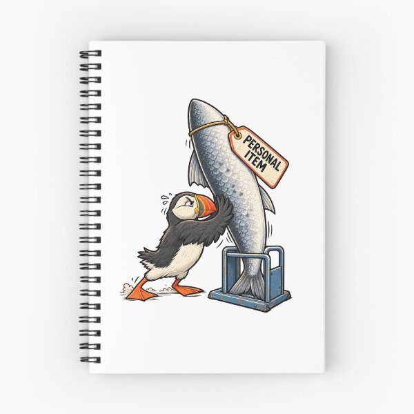Item preview, Funny Puffin Personal Item Fish Airport Bird Humor designed and sold by Concrete Coffee Studio.