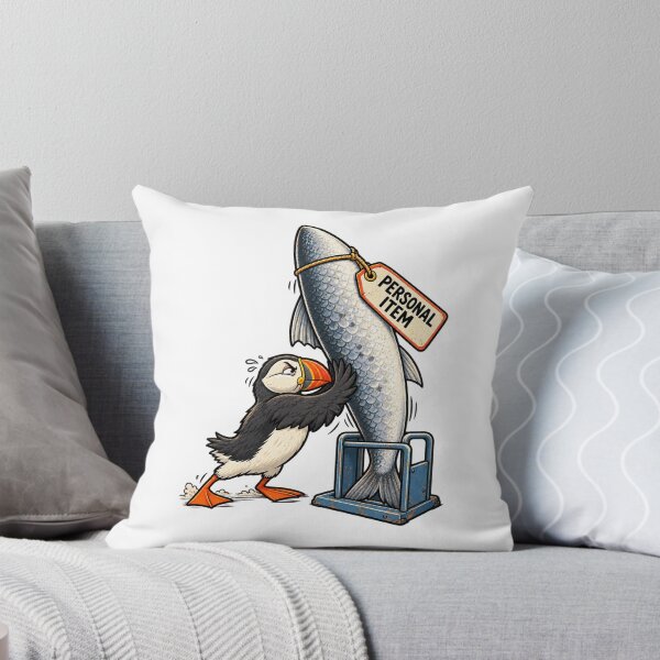 Item preview, Funny Puffin Personal Item Fish Airport Bird Humor designed and sold by Concrete Coffee Studio.