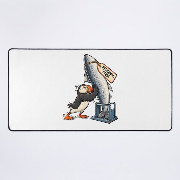 Item preview, Funny Puffin Personal Item Fish Airport Bird Humor designed and sold by Concrete Coffee Studio.