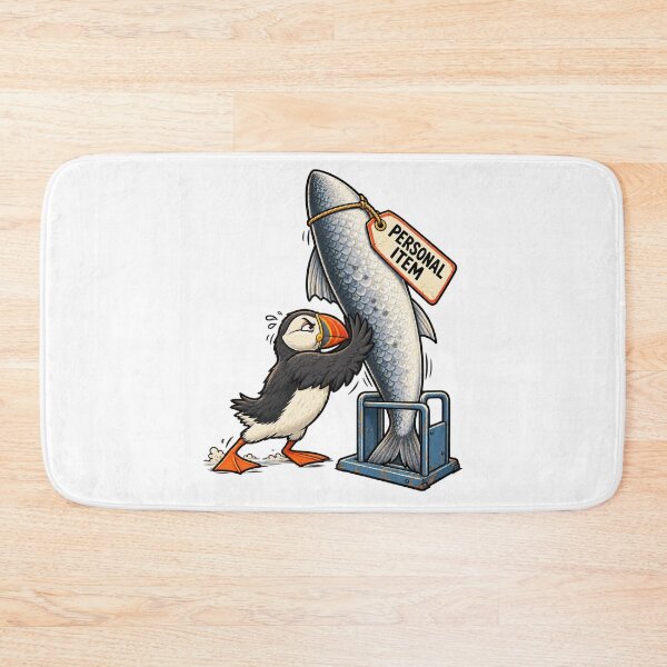 Item preview, Funny Puffin Personal Item Fish Airport Bird Humor designed and sold by Concrete Coffee Studio.