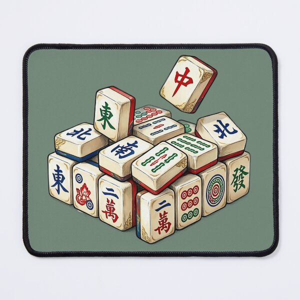 Item preview, Isometric Mahjong Tile Stack - Vintage Chinese Mahjong Tiles Illustration designed and sold by inkaylindesign.