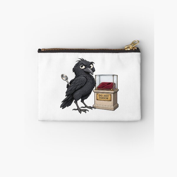 Item preview, Funny Crow Museum Thief Cartoon – Shiny Spoon Bird Humor designed and sold by Concrete Coffee Studio.