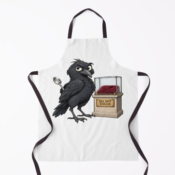 Item preview, Funny Crow Museum Thief Cartoon – Shiny Spoon Bird Humor designed and sold by Concrete Coffee Studio.