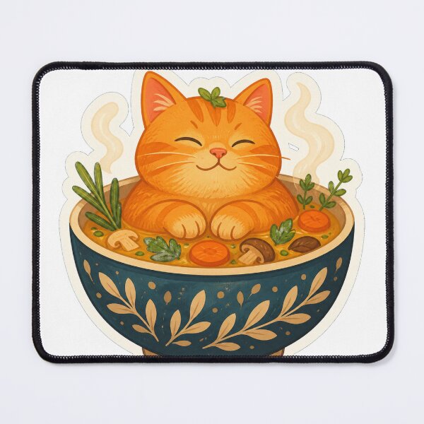Item preview, Cozy Cat in Soup Bowl designed and sold by LuckyStore4.