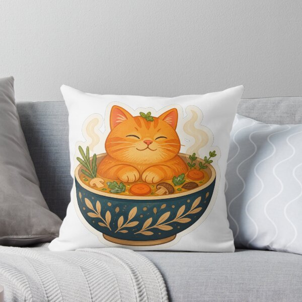 Item preview, Cozy Cat in Soup Bowl designed and sold by LuckyStore4.