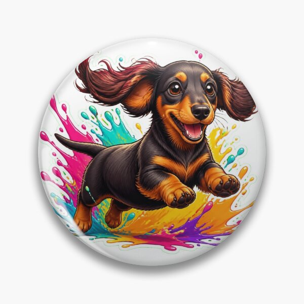 Item preview, Daschund Splash Pup – Cute Running Dog Graphic designed and sold by Benjipawprints.