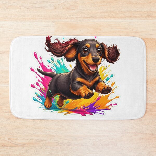 Item preview, Daschund Splash Pup – Cute Running Dog Graphic designed and sold by Benjipawprints.