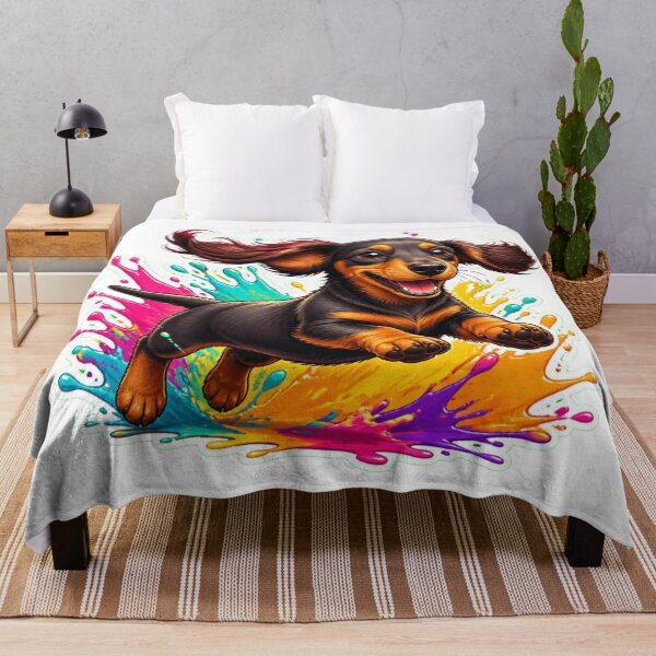 Item preview, Daschund Splash Pup – Cute Running Dog Graphic designed and sold by Benjipawprints.
