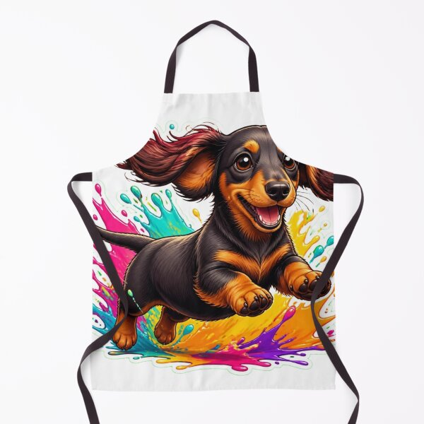 Item preview, Daschund Splash Pup – Cute Running Dog Graphic designed and sold by Benjipawprints.