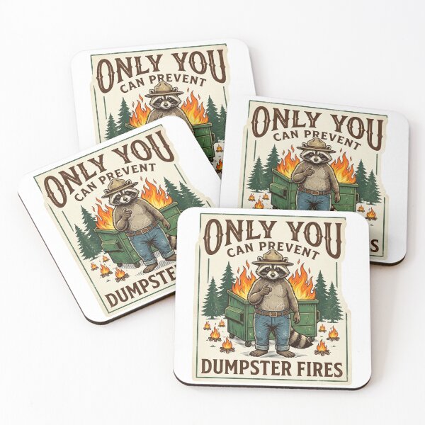 Item preview, Only You Can Prevent Dumpster Fires Funny Raccoon Park Ranger Sarcastic Parody designed and sold by raedattia.